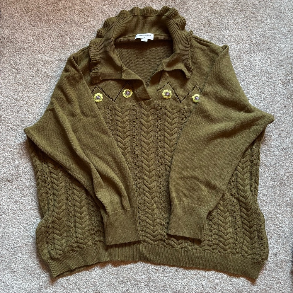 Sandy Liang x Target Olive Knit Sweater - Picture 3 of 6